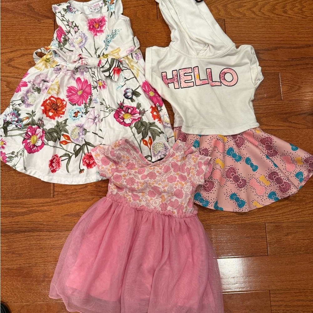 Floral, pink and hello kitty Girls' Dress Set size 3T
